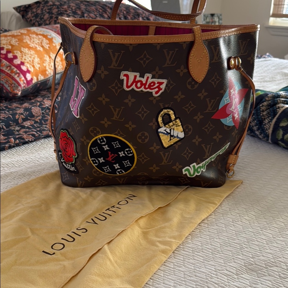 Louis Vuitton Brown Monogram Tote with Leather Trim